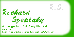 richard szeplaky business card