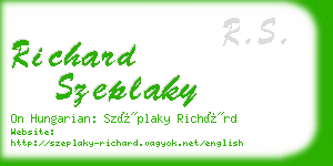 richard szeplaky business card